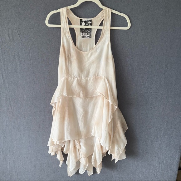 Young Fabulous & Broke Tie Dye Sleeveless handkerchief Tier hem dress size M - Picture 1 of 12